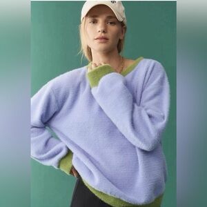 Anthropologie Lavender and Olive Women's Sweater
